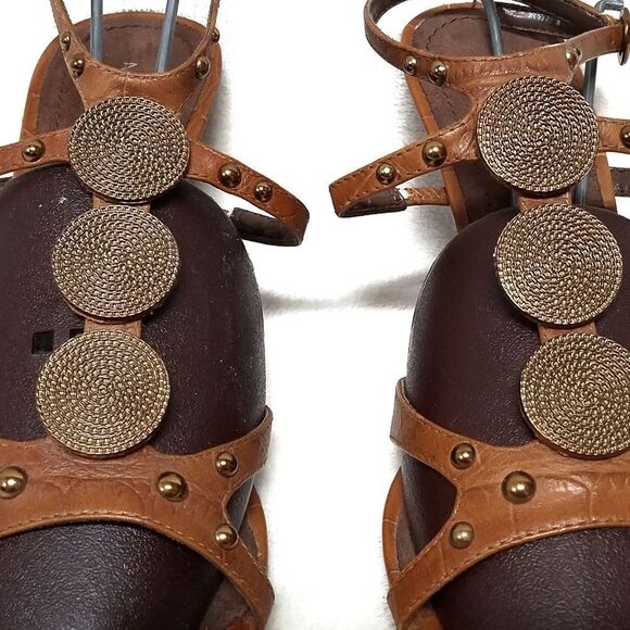 NINE West Robertao Strappy Open Toe Kitten Heels 7 - Picture 4 of 8